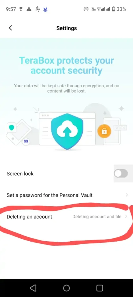 Deleting TeraBox Account